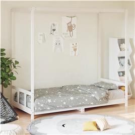 vidaXL Estrutura de cama infantil 90x190 cm pinho maciço branco