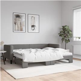 vidaXL Sofá-cama c/ gavetão e colchões 80x200cm tecido cinzento-escuro