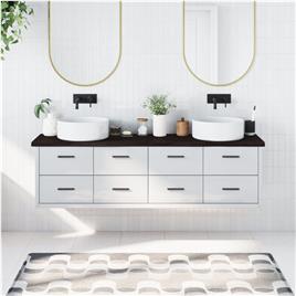 vidaXL Bancada p/ WC 180x30x4 cm madeira tratada maciça cinza-escuro
