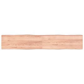 vidaXL Tampo mesa 220x40x6 carvalho tratado borda viva castanho-claro