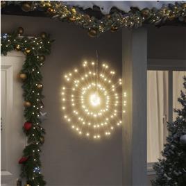 vidaXL Iluminações estrelares Natal 140 LEDs 2 pcs 17 cm branco quente