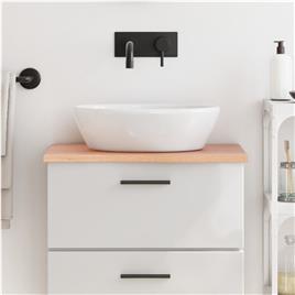 vidaXL Bancada p/ WC 60x40x2 cm madeira maciça tratada castanho-claro