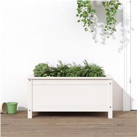 vidaXL Vaso/floreira de jardim 82,5x40x39 cm pinho maciço branco