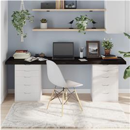vidaXL Tampo de mesa 200x50x6 cm carvalho tratado cinza-escuro