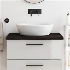 vidaXL Bancada p/ WC 80x50x4 cm madeira tratada maciça cinza-escuro