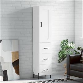 vidaXL Armário alto 34,5x34x180 cm madeira processada branco