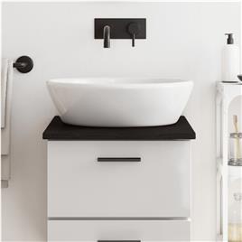 vidaXL Bancada p/ WC 40x50x2 cm madeira tratada maciça cinza-escuro