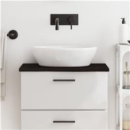vidaXL Bancada p/ WC 60x40x2 cm madeira tratada maciça cinza-escuro