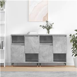 vidaXL Aparadores 2 pcs derivados de madeira cinzento cimento