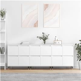 vidaXL Aparadores 3 pcs madeira processada branco