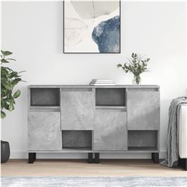 vidaXL Aparadores 2 pcs derivados de madeira cinzento cimento