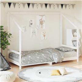 vidaXL Estrutura de cama infantil 90x190 cm pinho maciço branco