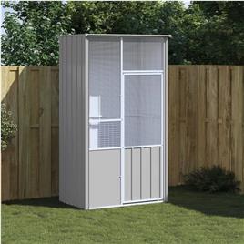 vidaXL Gaiola p/ pássaros 115x78x200 cm aço galvanizado cinzento