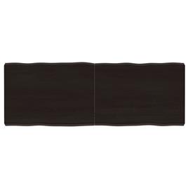 vidaXL Tampo mesa 140x50x6 carvalho tratado borda viva cinza-escuro