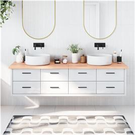 vidaXL Bancada p/ WC 200x60x4 cm madeira maciça tratada castanho-claro