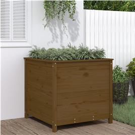 vidaXL Vaso/floreira jardim 82,5x82,5x78 cm pinho maciço castanho-mel