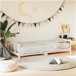 vidaXL Estrutura de cama infantil 90x200 cm pinho maciço branco