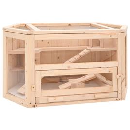 vidaXL Gaiola para hamster 80x40x43 cm madeira de abeto maciça