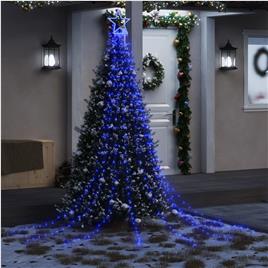 vidaXL Iluminação p/ árvore de Natal 320 luzes LED 375 cm azul