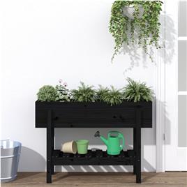 vidaXL Canteiro elevado de jardim 101x30x69 cm pinho maciço preto