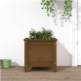 vidaXL Vaso/floreira de jardim 40x40x39 cm pinho maciço castanho-mel
