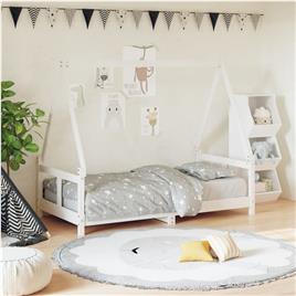 vidaXL Estrutura de cama infantil 80x160 cm pinho maciço branco