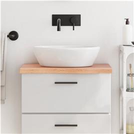 vidaXL Bancada p/ WC 60x30x4 cm madeira maciça tratada castanho-claro