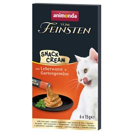 Animonda Vom Feinsten Adult Snack cremoso para gatos - Salsicha de fígado e legumes 6 x 15 g