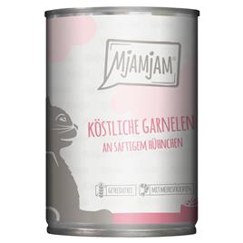 MjAMjAM 6 x 400 g comida húmida para gatos - Delicioso camarão com frango suculento
