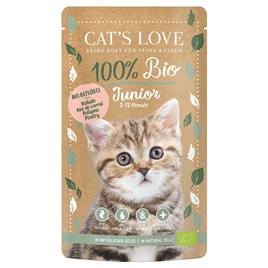 Cat's Love Bio 6 x 100 g comida húmida biológica para gatos - Junior com aves