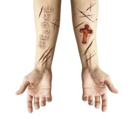 Tatuagens adesivas de feridas possuídas