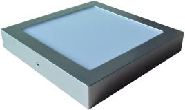 Painel de LED Superficie Quadrado (22 x 22cm) 18W 4000K 1700Lm - Aço Escovado