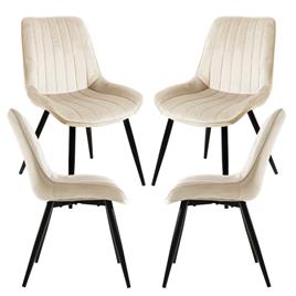 Presentes Miguel - Pack 4 Cadeiras Lene Veludo - Beige