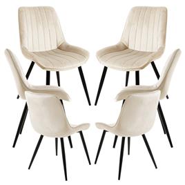 Presentes Miguel - Pack 6 Cadeiras Lene Veludo - Beige