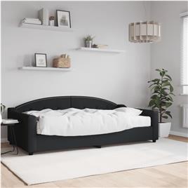 vidaXL Sofá-cama com colchão 100x200 cm tecido preto