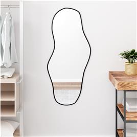 vidaXL Espelho de parede 100x45 cm preto