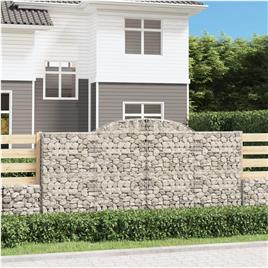 vidaXL Cestos gabião arqueados 12 pcs 300x50x140/160 cm