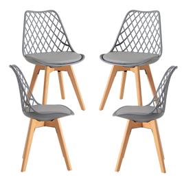 Presentes Miguel - Pack 4 Cadeiras Mima - Cinza claro