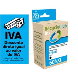 RECYCLECLUB Tinteiro Remanufaturado Compatível com Epson 604XL, Embalagem Individual, Preto,  K12771RS