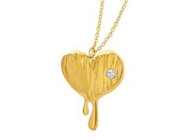Colar de Aço Inoxidável Banhado a Ouro Melting For You para Mulheres