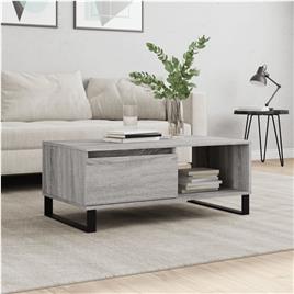 vidaXL Mesa de centro 90x50x36,5 cm derivados madeira cinzento sonoma
