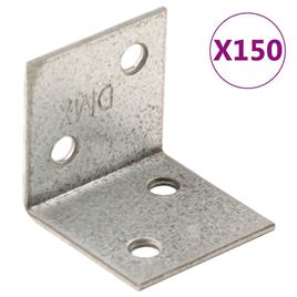 vidaXL Suportes angulares 150 pcs 2 mm 30x25x30 mm aço galvanizado