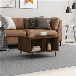 vidaXL Mesa de centro 60x50x36,5cm derivados madeira carvalho castanho