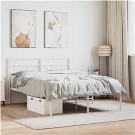 vidaXL Estrutura de cama com cabeceira 120x190 cm metal branco