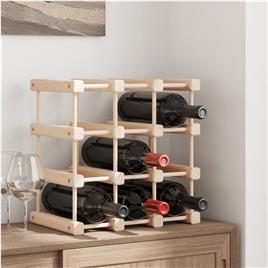 vidaXL Garrafeira para 12 garrafas 36x23x36 cm madeira de pinho maciça