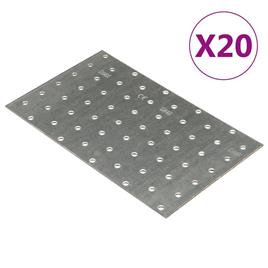 vidaXL Chapas perfuradas 20 pcs 2 mm 200x120 mm aço galvanizado
