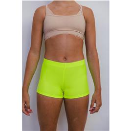 Calções Justos de Ginástica e Dança Amarelo Fluorescente Menina