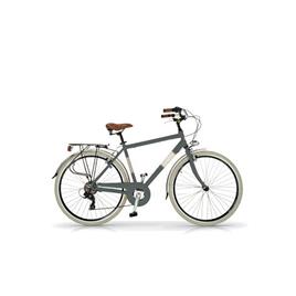 Bicicleta cidade 605 AM, quadro alumínio, 6 velocidades, cinza