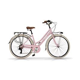 Bicicleta cidade 605AL mulher, quadro alumínio, cor rosa