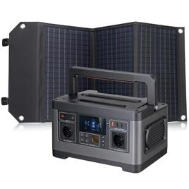 KIT Bateria externa portátil 500 W + Painel solar 60 W Bresser, Campismo Viagem